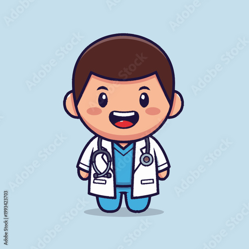 Cute Doctor Character Illustration.