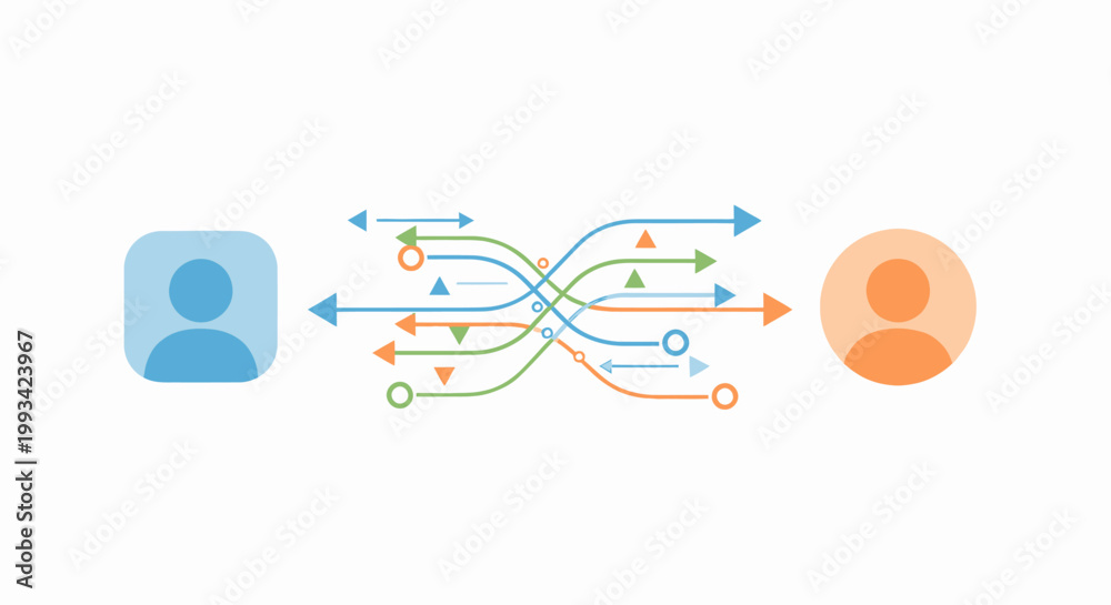 Obraz premium People Communication Connection Network Flow.