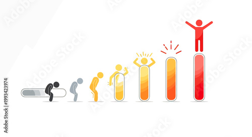 People in Business Success Growth Stages.