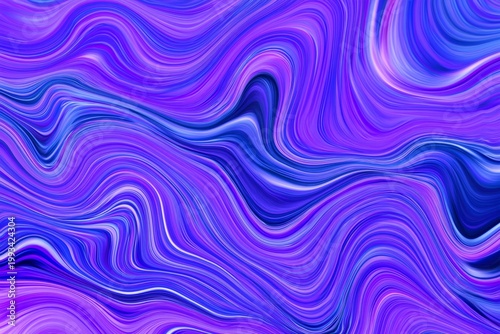 Colorful Waves in Purple and Blue Flow Across a Smooth Surface During a Digital Art Creation Session