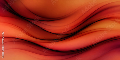 A smooth red abstract wallpaper design featuring soft flowing silk waves and a wavy satin fabric texture with light motion curves on a vibrant cloth backdrop