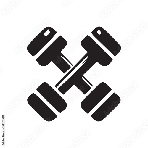 vector illustration of set of dumbbells