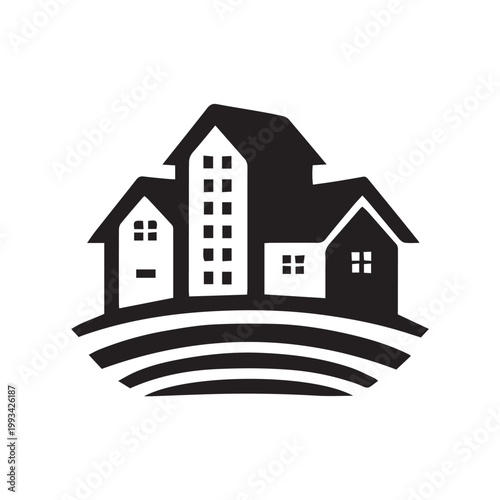real estate logo design vector illustration