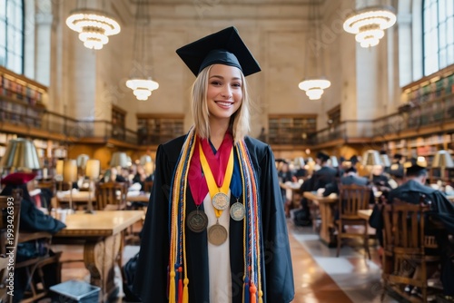 Graduate Celebrates Achievement in Library With Classmates and Awards