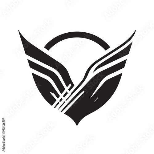 vector illustration of an eagle wings logo design