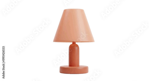 Vector illustration of modern minimalist table lamp with a textured terracotta finish on a transparent background