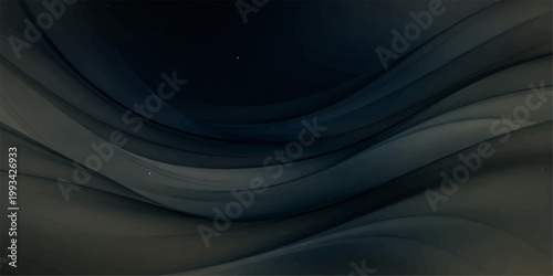 Abstract black and white background featuring smooth flowing blue light waves and digital line patterns for a modern energy motion texture design