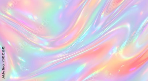 Iridescent holographic texture with pastel rainbow colors and shimmering effect holographic iridescent background shimmering metallic abstract backdrop ethereal movement