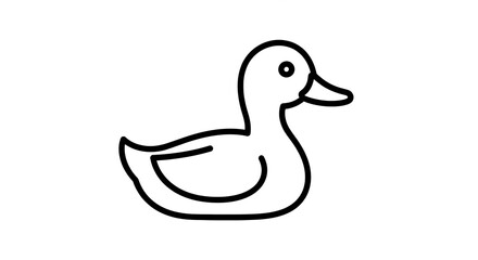 Professional Black Line Art Duck Illustration on White Background for Stock Photos