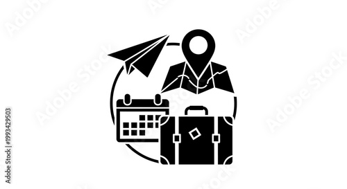 Business Travel Icon Illustration.