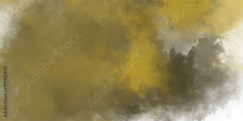 Muted mustard yellow and dark brown abstract watercolor background with textured paint strokes and white space for design