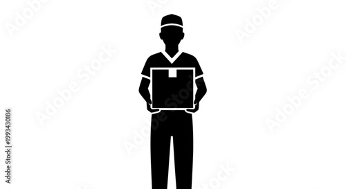 Man holding a large package box.