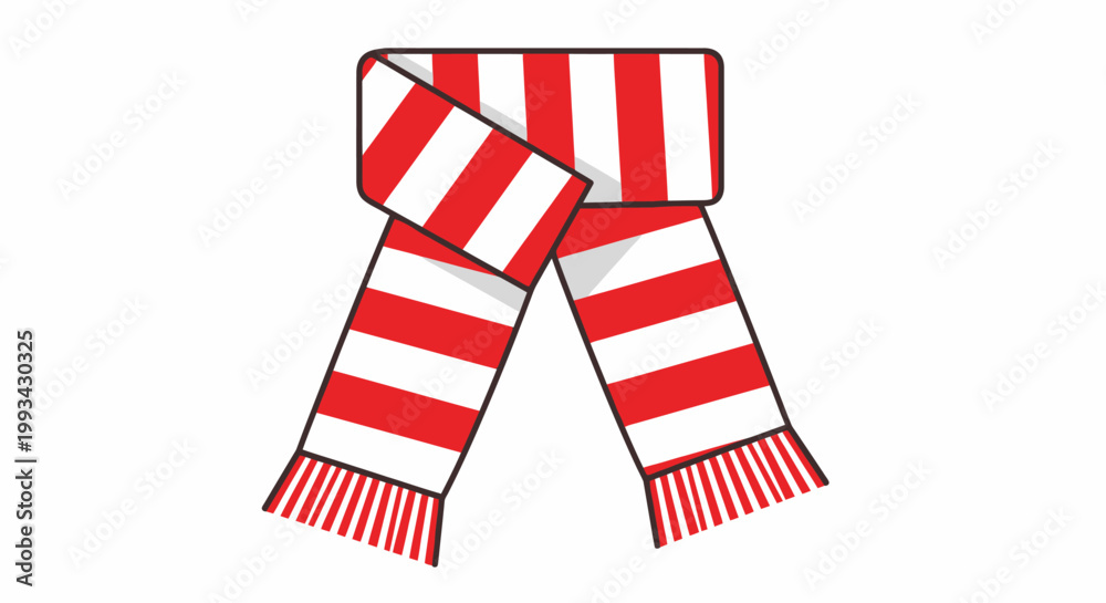 Obraz premium Red and white striped woolen scarf.