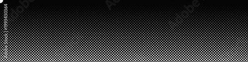 Monochrome wide abstract dot pattern background - black and white vector illustration