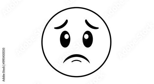 Sad face emoticon with frown.