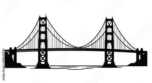 Golden gate bridge in san francisco a striking black silhouette
