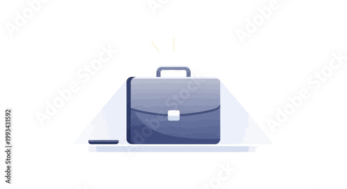 Stylish Blue Briefcase with Digital Texture for Business Use