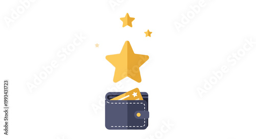 Open wallet with a floating star symbolizing rewards or savings