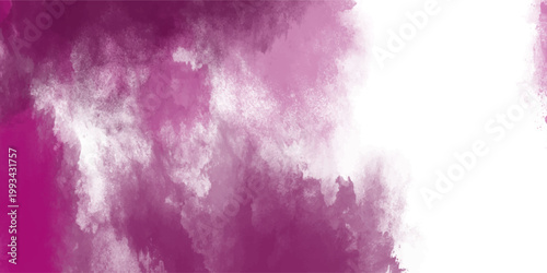 Rich magenta and pink watercolor abstract background with soft cloudy textures and bright white accents for design