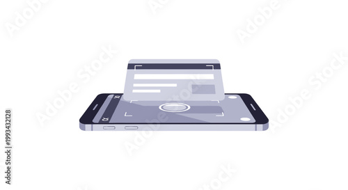 Smartphone with digital tablet displaying financial data