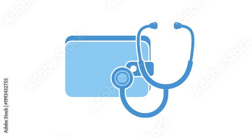 Medical Stethoscope and Clipboard Illustration for Healthcare