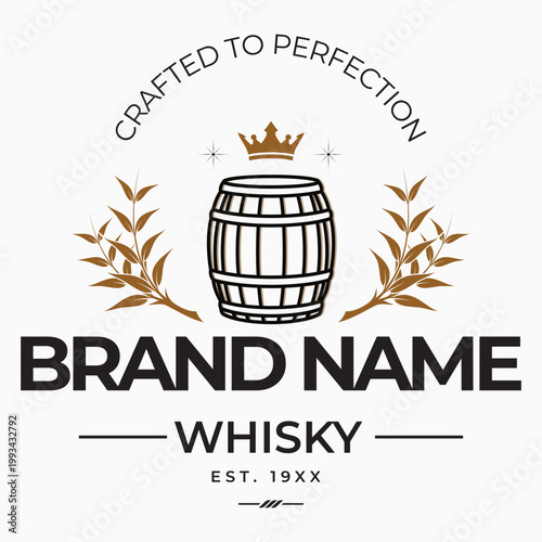 Whisky vintage logo vector illustrations design luxury