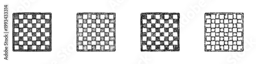 Sketch chess board icon design set