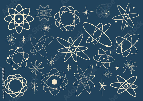 Vector pack of Atoms shapes from the fifties