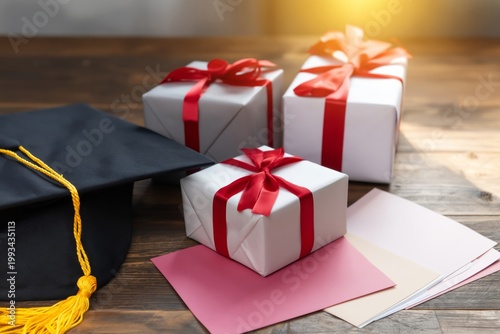 Gift Boxes and Cards on a Wooden Table During Daytime