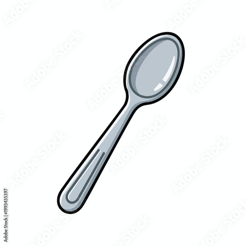 A single silver spoon illustration on a white background.