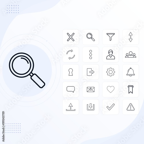UI Basic Icon Set – Navigation, User Interface, System, App Line Icons