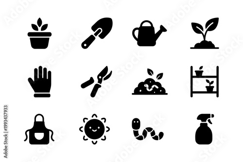 Urban Agriculture Gardening Flat Icon Illustration