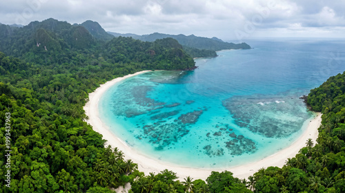 Tropical paradise: secluded beach with turquoise waters