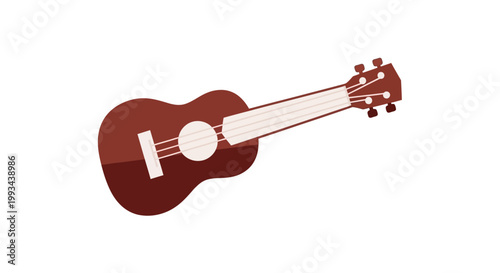 Acoustic guitar body isolated on white background for musical design