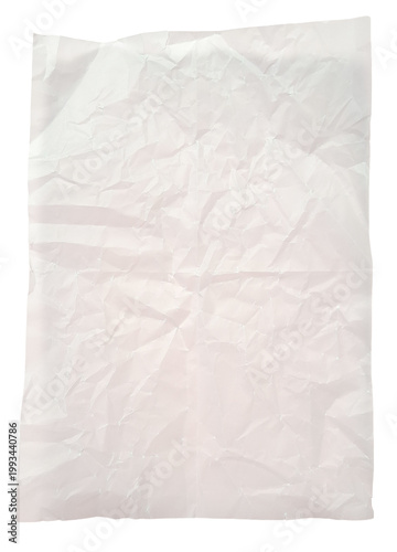 Obraz na płótnie Feuille de papier calque froissée sur fond transparent PNG — Crumpled tracing pa