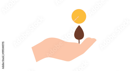 Minimalist Hand Holding Burning Candle with Warm Flame