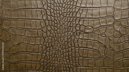 Olive brown crocodile leather texture background