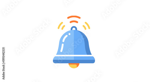 Stylized Alarm Bell Icon with Alert Signals for Notifications
