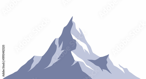 Majestic Snow-Capped Mountain Peak in Minimalist Style