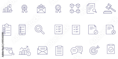 Inspection icon set. Editable line icons. Vector illustration.