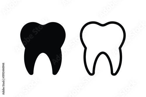 Tooth icon. Dental clinic icon. Human teeth vector illustration. Oral dental teeth vector icon. Tooth shape symbol vector icon