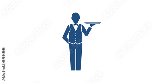 Butler Serving on a Tray.