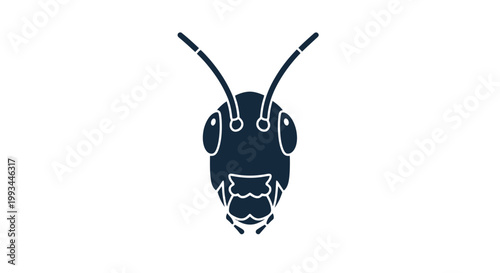 Simple Black and White Bee Illustration.