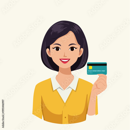 Woman Holding a Credit Card