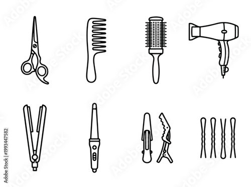 Collection of Professional Hairdressing Tools and Accessories.