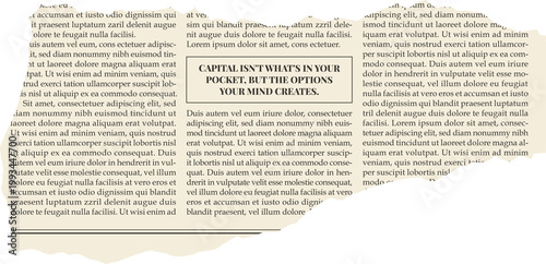 A piece of old financial newspaper on a transparent background.