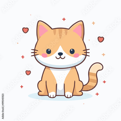 Süße Katze sitzend