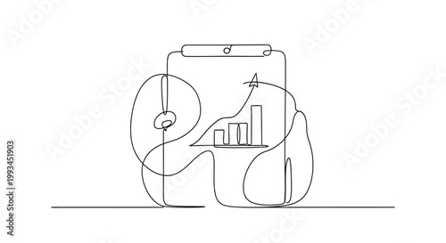 Digital Analytics Strategy: Smartphone, Graph, and Mouse Drawing