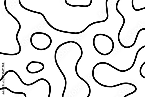 Abstract Organic Blob Pattern Background uncolored , Modern Minimal Fluid Shapes Design