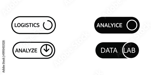 Toggle switches representing logistics, analyze, analyice, and data lab functionalities
